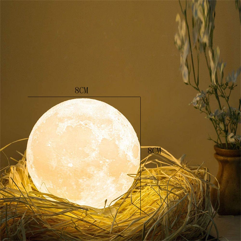 8CM Indoor Lighting Moon Lamp LED Party Home Night Decoration LED With Stand Battery Luminaires